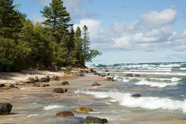 Lake Superior, crisp point lighthouse