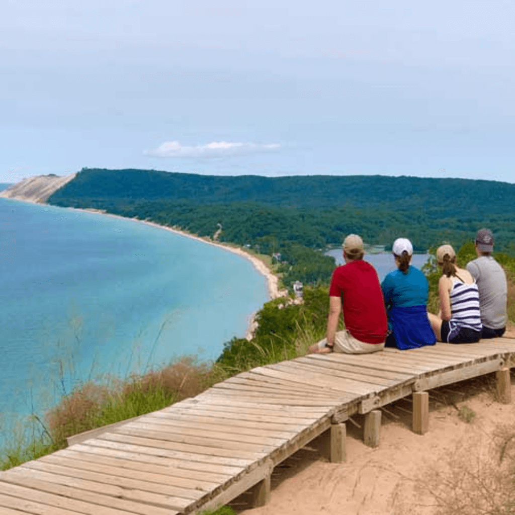 Tourists at Sleeping Bear Dunes National Lakeshore, Michigan