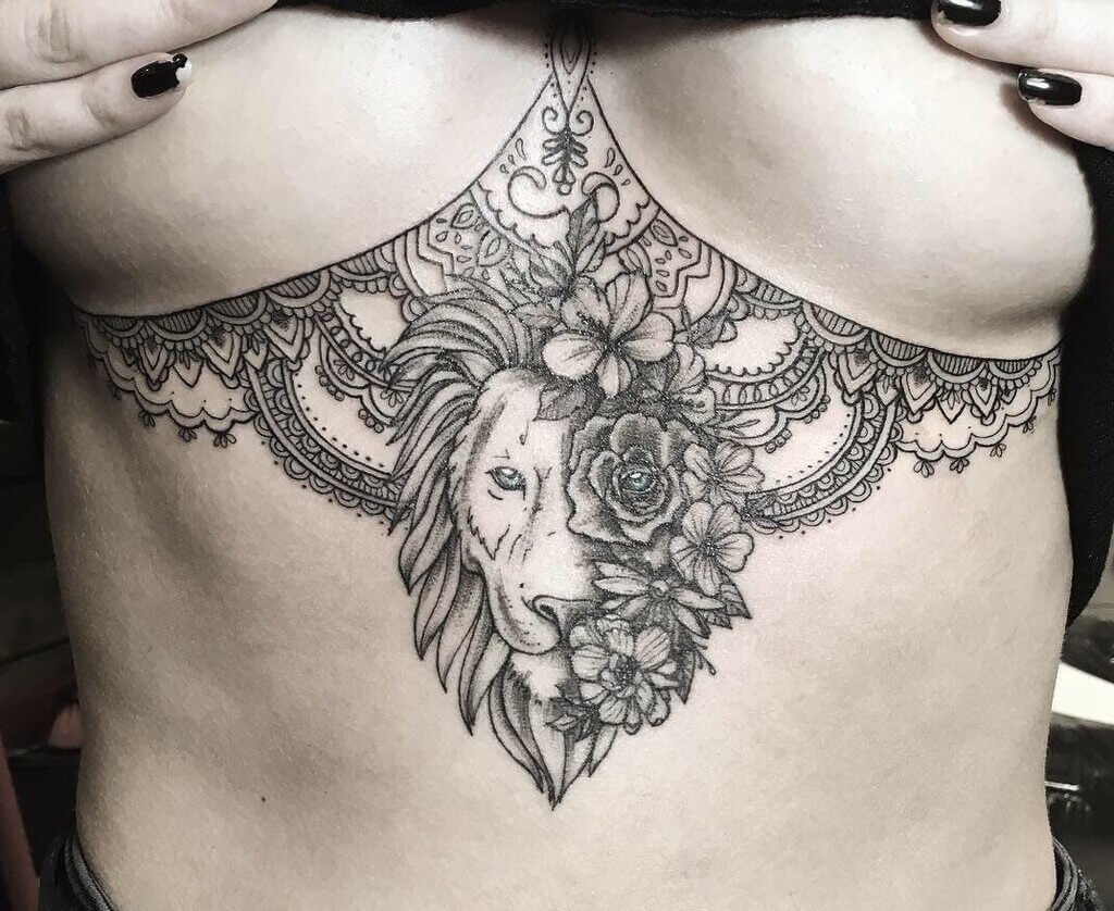 side under breast tattoo