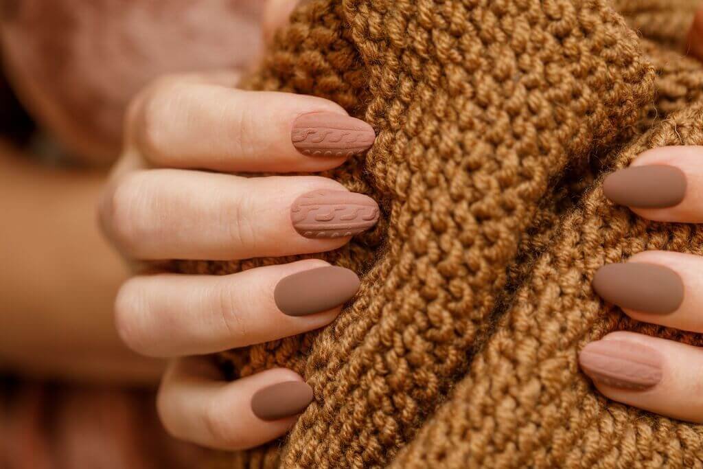 Matte Brown Nails