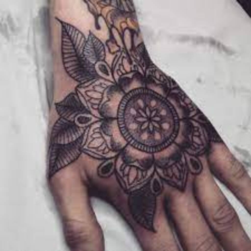 Mandala Tattoos on the Hands of Men
