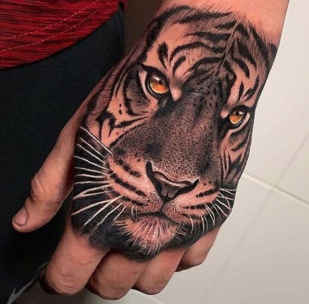 Tiger Hand Tattoos for Men