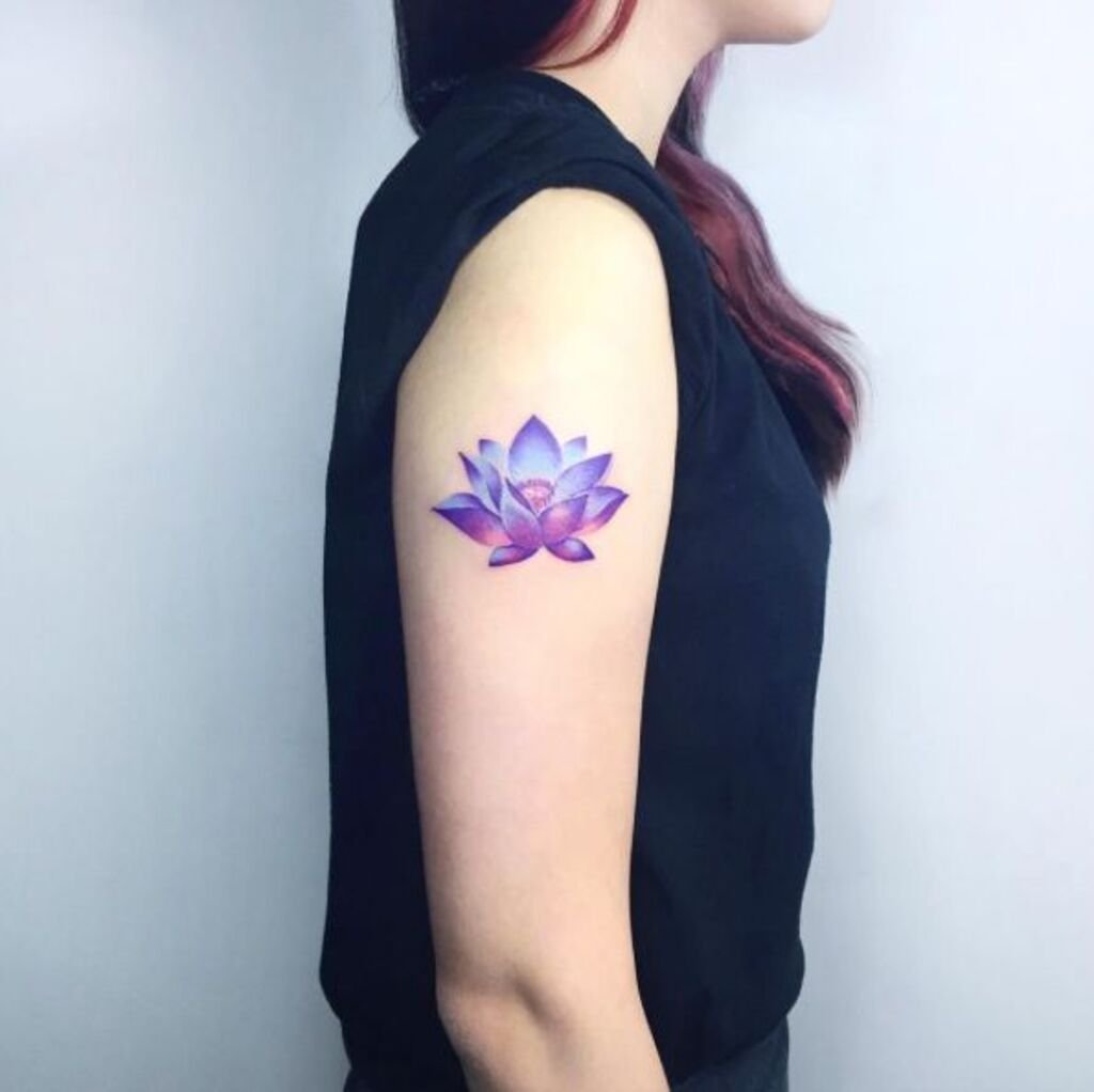 Blue Lotus flower tattoo 