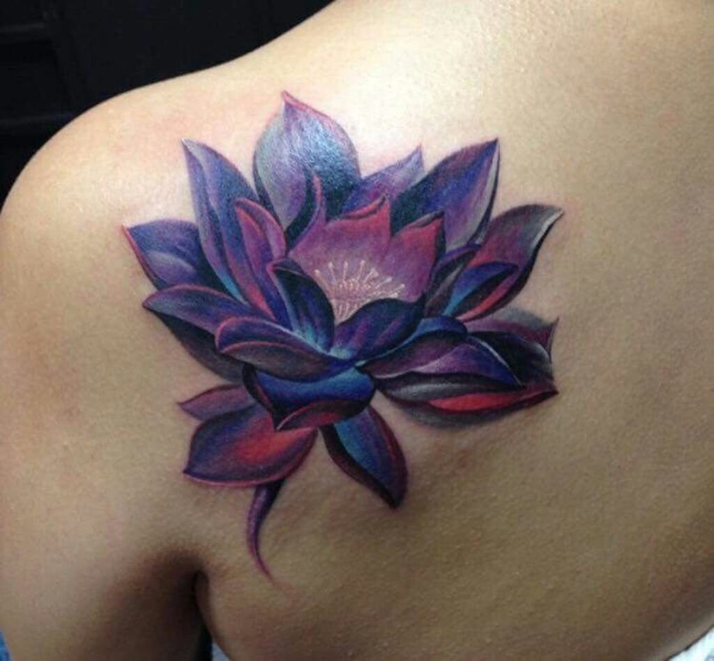 Purple Lotus flower tattoo 