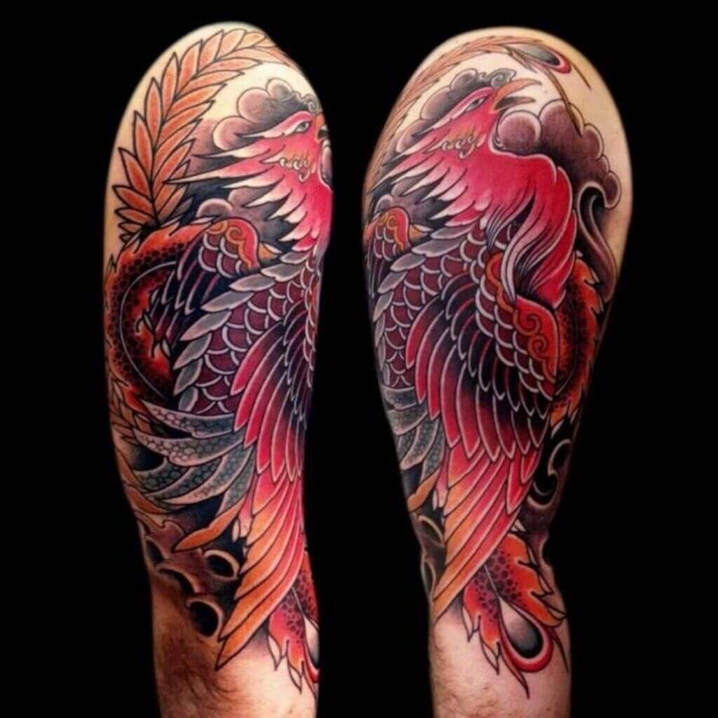 Gorgeous Red Phoenix Tattoo Arm