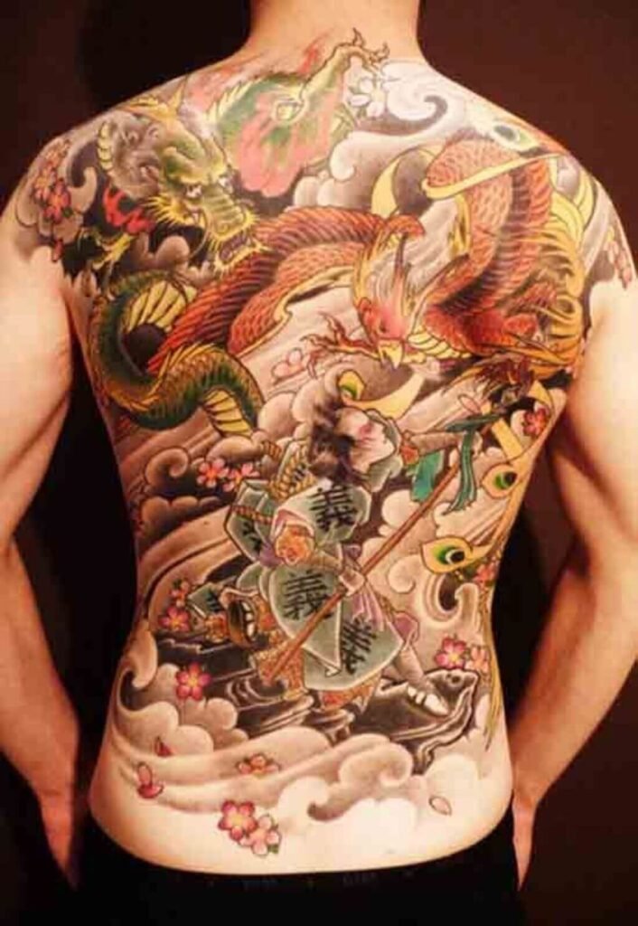 Japanese Phoenix Tattoo on Man’s Back
