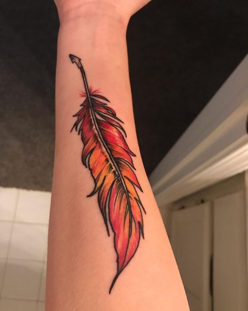 Phoenix feather tattoo