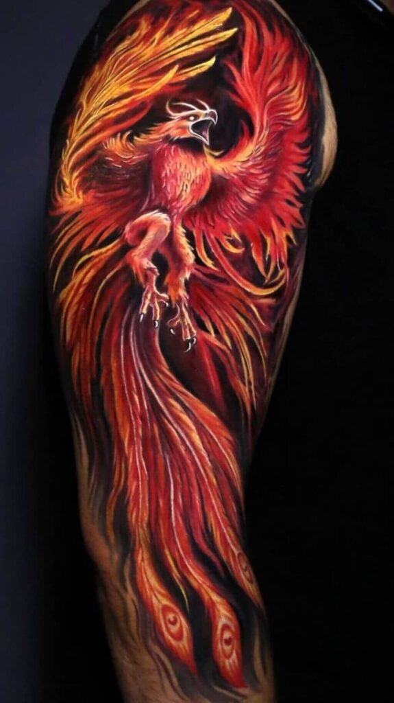 Realistic Color Phoenix Tattoo