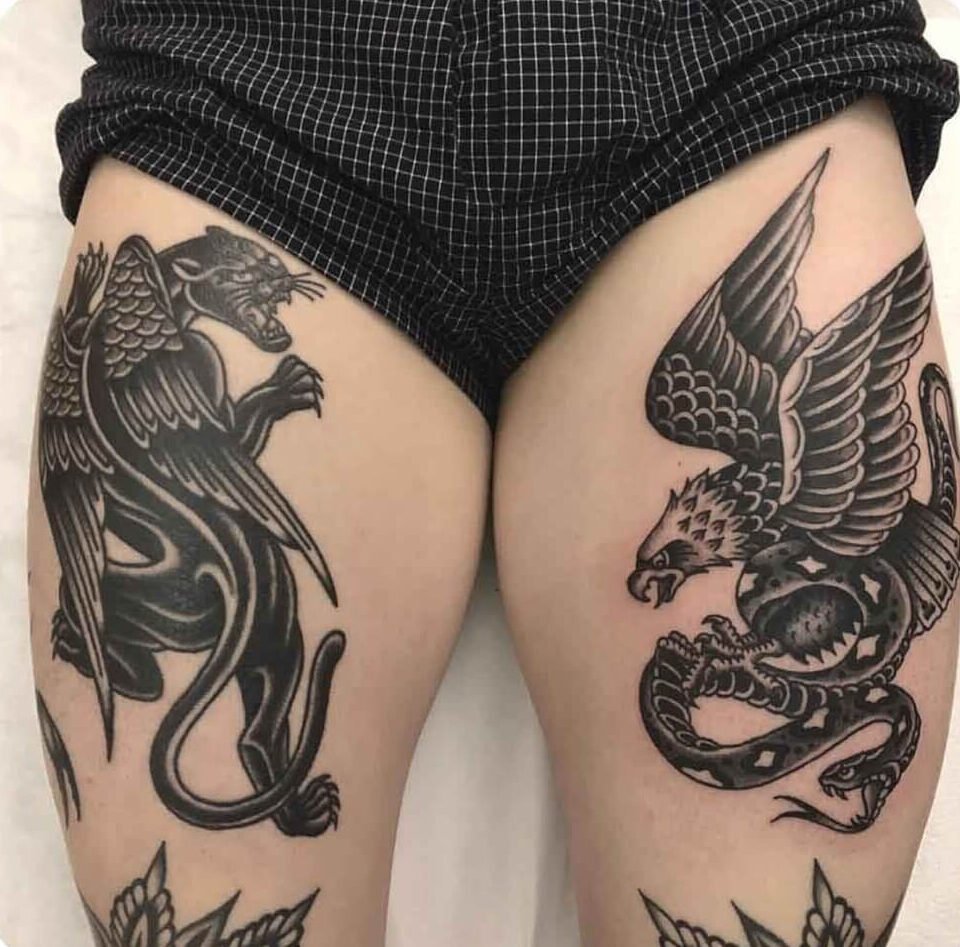 Women Tattoo on the Thigh