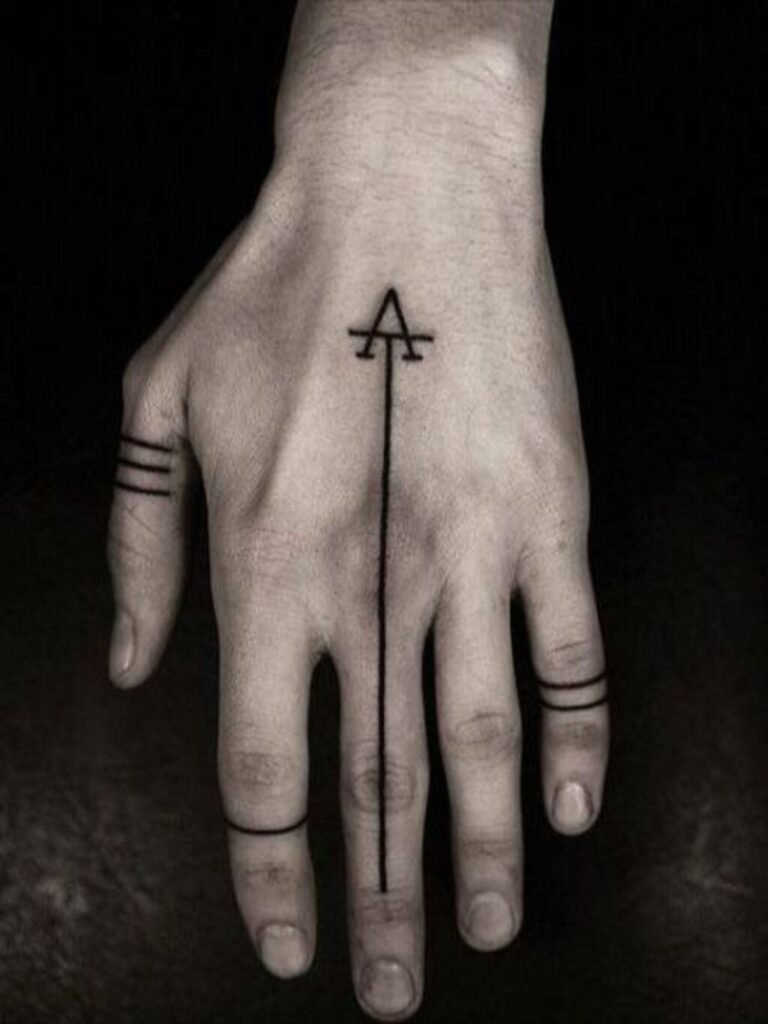 Pretty Line Tattoos on Men's Hands