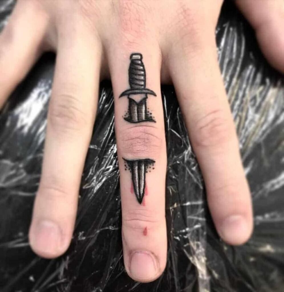 Sword Tattoos on Men's Hands