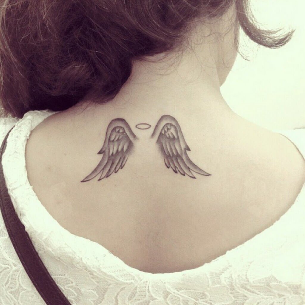 Simple Small Angel Wings Tattoo