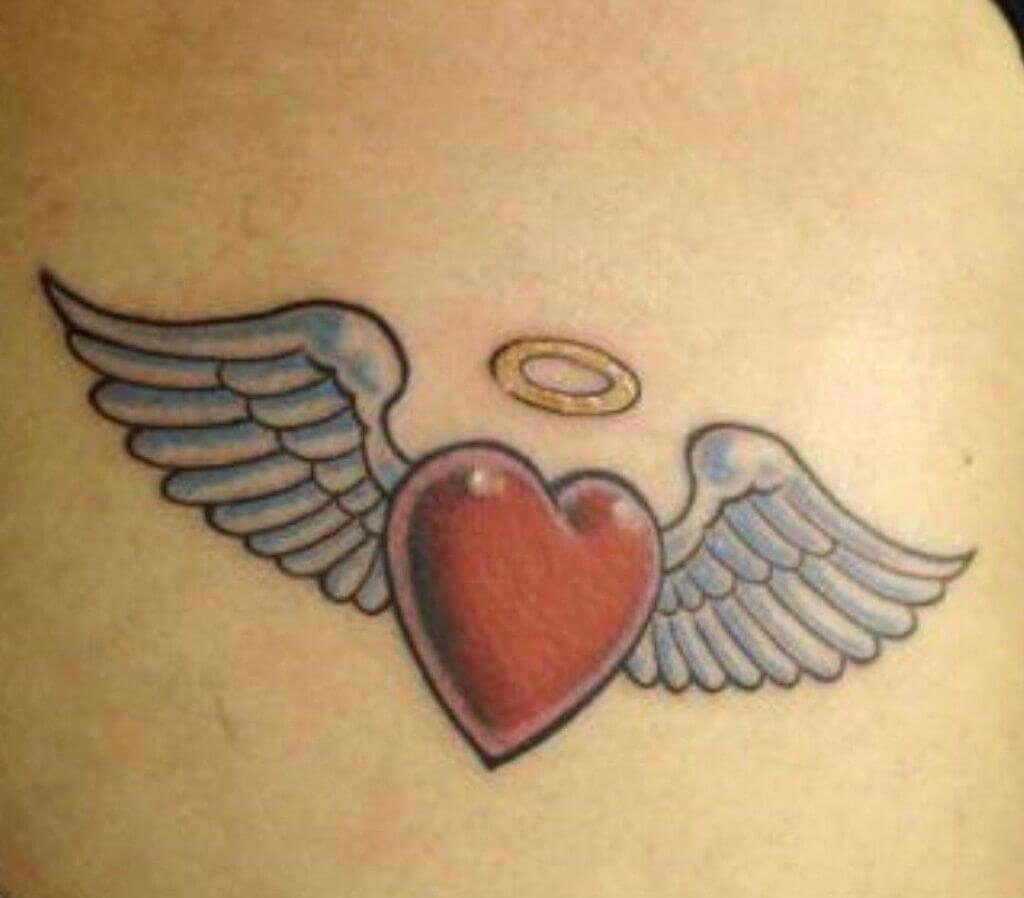 Angel Wing Heart Tattoo Design