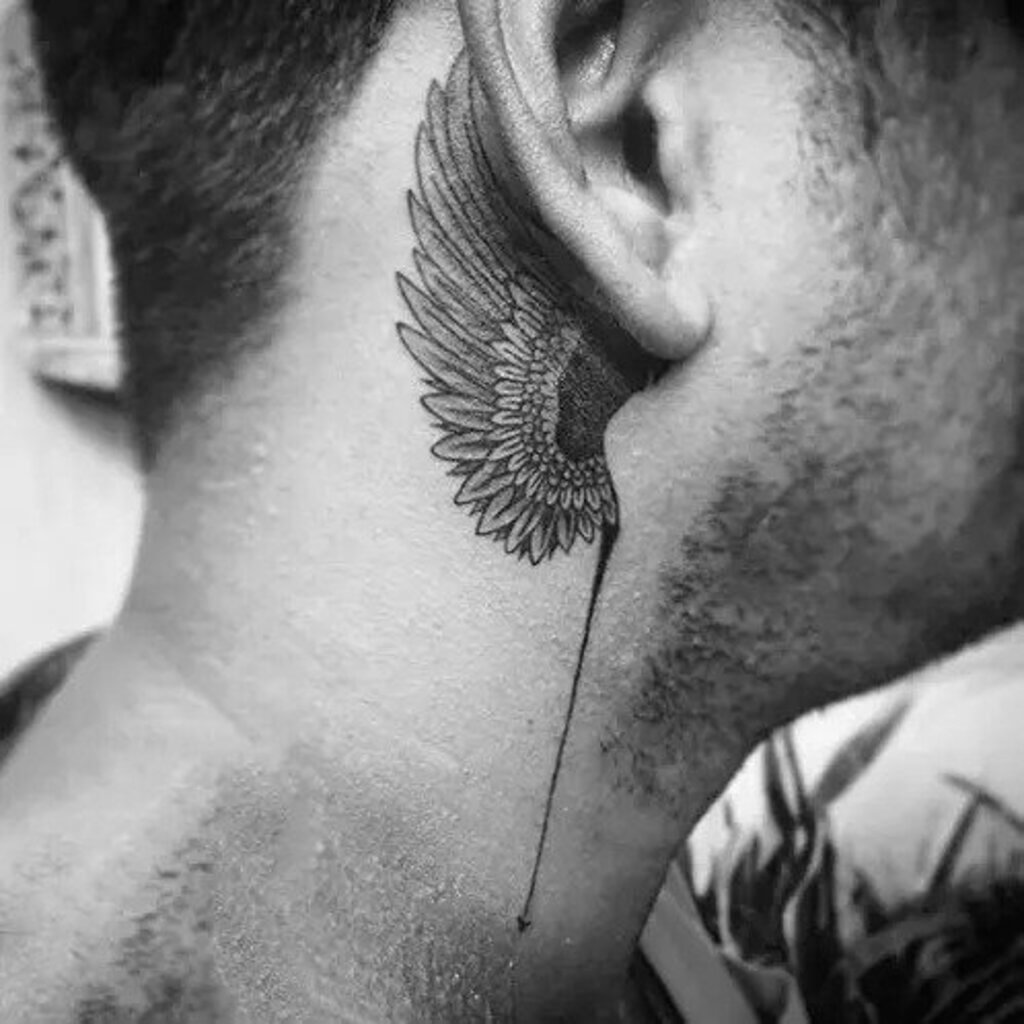 angel wing Ear Tattoo