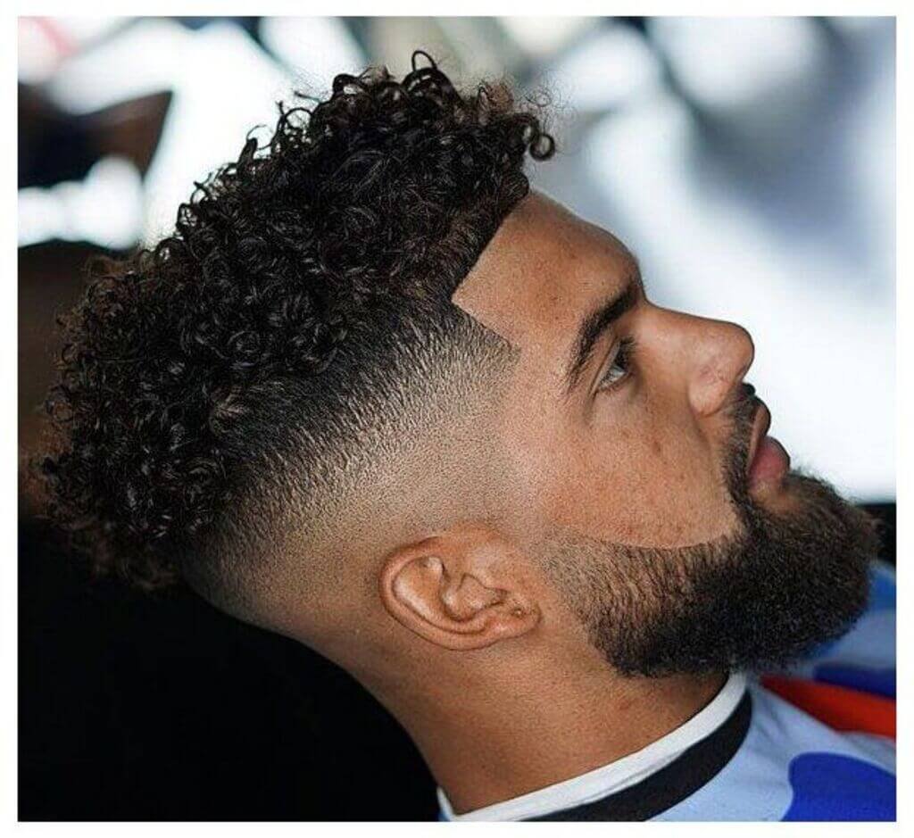 Curly Top Mid Fade