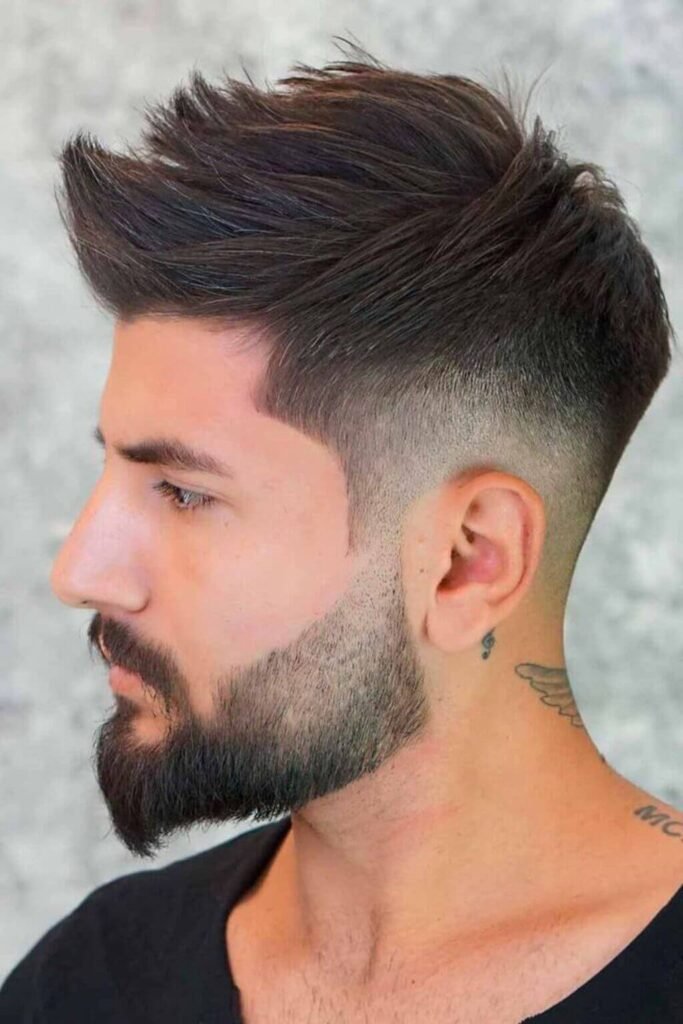  Faux Hawk With a Drop Fade